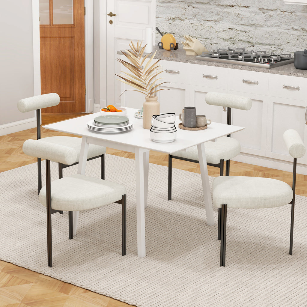 Table de cuisine pliable table à manger pliante avec plateau rabattable en bois pour 2 à 4 personnes blanc-6