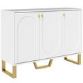 Buffet de salon avec placard à portes et étagère réglable, 106,5 x 35 x 77,5 cm, blanc-0