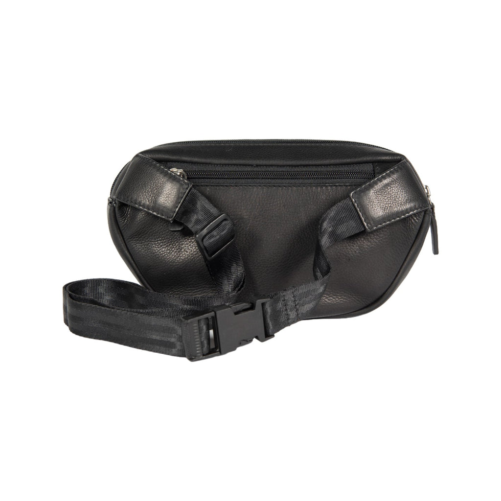 K0012AB | Marsupio in Vera Pelle pieno fiore, con leggera grana. 4 tasche con chiusura con lampo. Accessori Nickel Lucido. Colore Nero. Dimensioni: cm 25 x 13 x 5,5.Confezione: Sacchetto Tnt-2