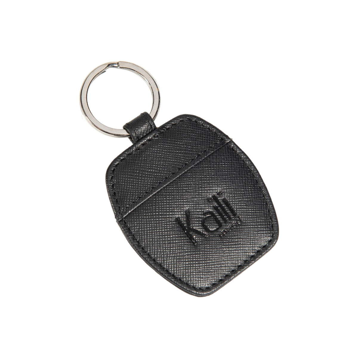K10854AB | Portachiavi in Saffiano Vera Pelle. Colore Nero. Anello per chiavi Nickel Lucido. Dimensioni totali: cm 5,5 x 9,5 x 0,5. Confezione: Gift Box rigido fondo/coperchio-3