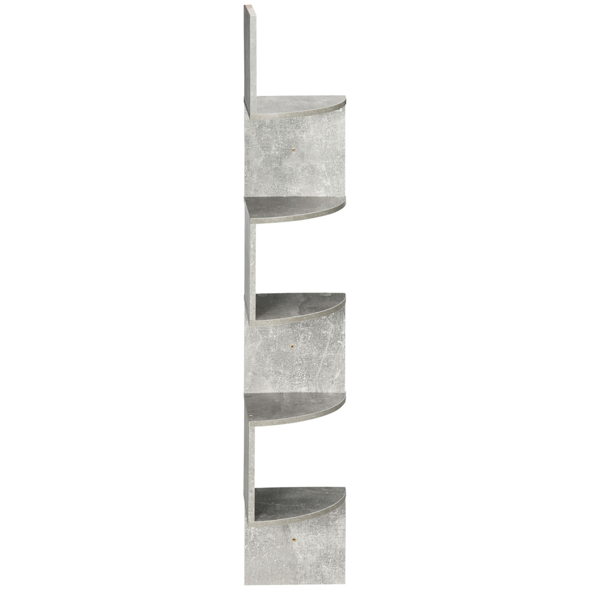 Étagère d'angle Murale de Rangement Forme Zigzag 20L x 20l x 126H cm 5 Niveaux Bois Gris-6