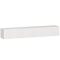 Meuble TV suspendu 140cm, meuble télé pour téléviseur 72 pouces, 2 portes rabattables, 140x25x22cm, blanc-0