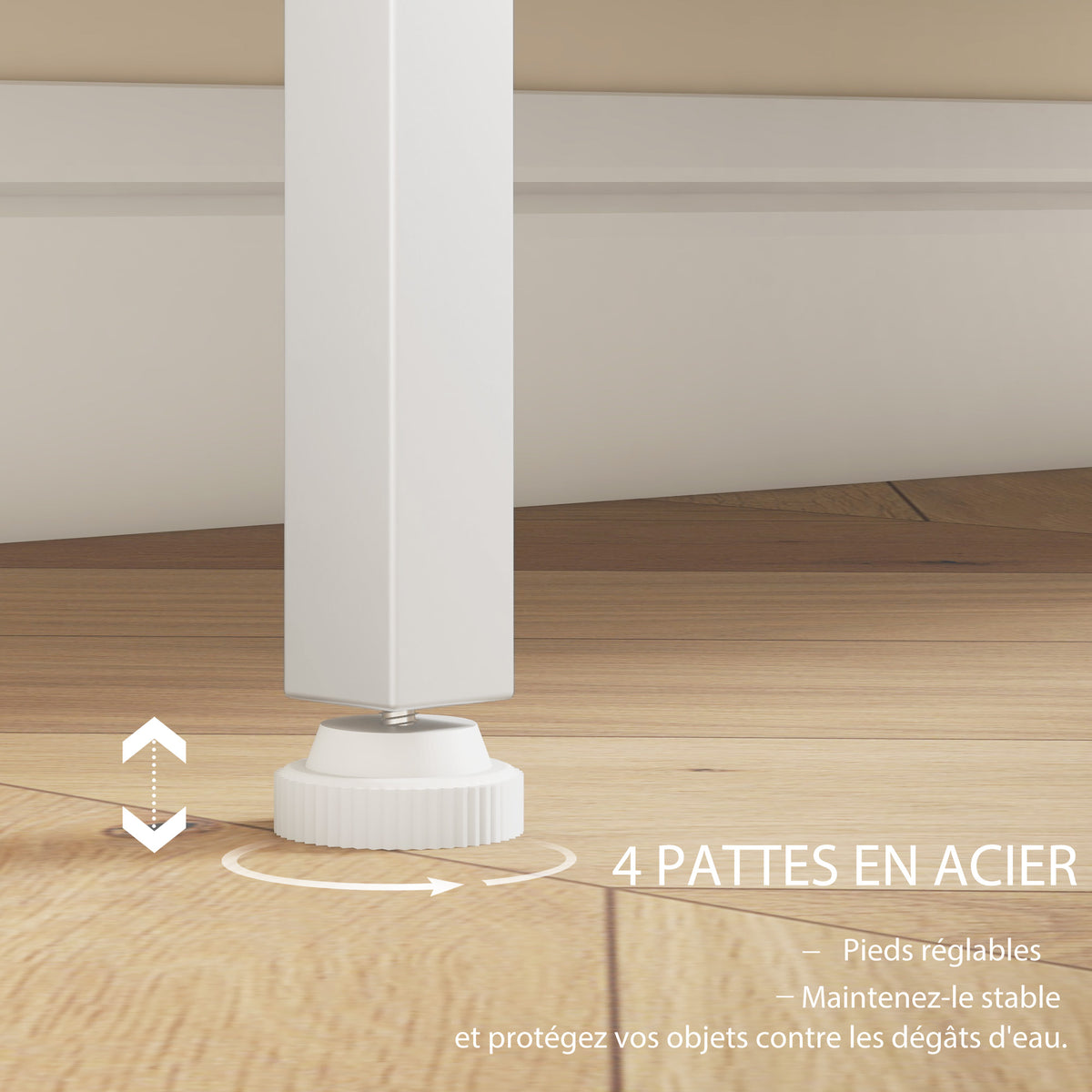 Buffet meuble de cuisine à 3 niveaux avec 2 portes grillagées avec étagère réglable 80 x 37 x 92 cm blanc-5