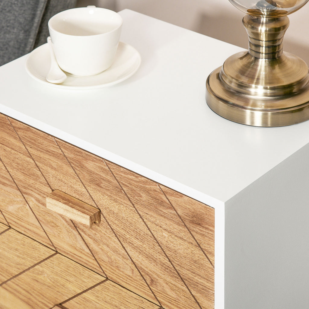 Table de chevet Chiffonnier Commode Meuble de Rangement avec 2 tiroirs Scandinave 40L x 30l x 56H cm en Bois-7