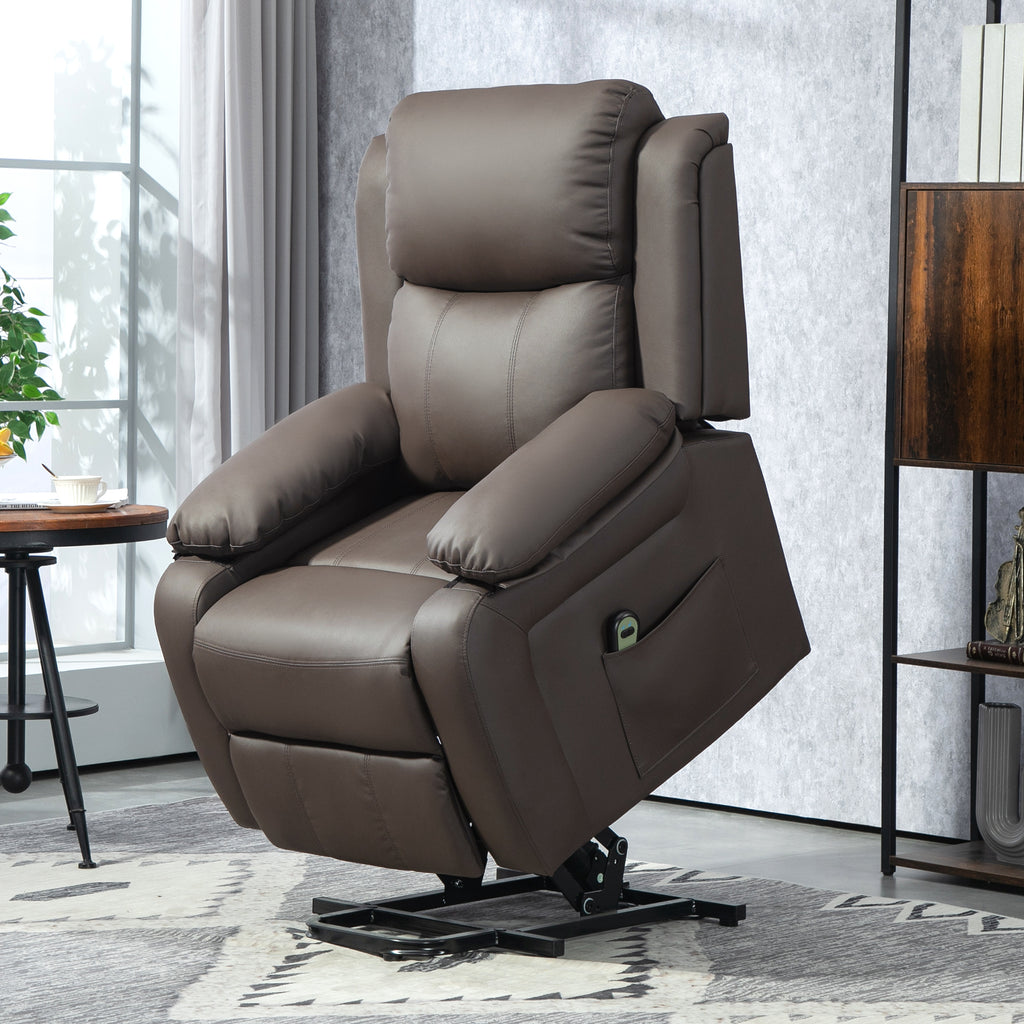 Fauteuil releveur électrique fauteuil relax électrique avec repose-pied télécommande et 2 pochettes 76x90x105cm marron-9