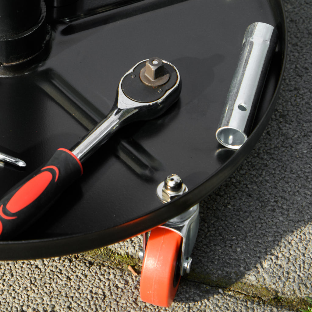 Tabouret de mécanicien siège pivotant hauteur réglable plateau de 100 kg pour le garage et la réparation automobile noir-8