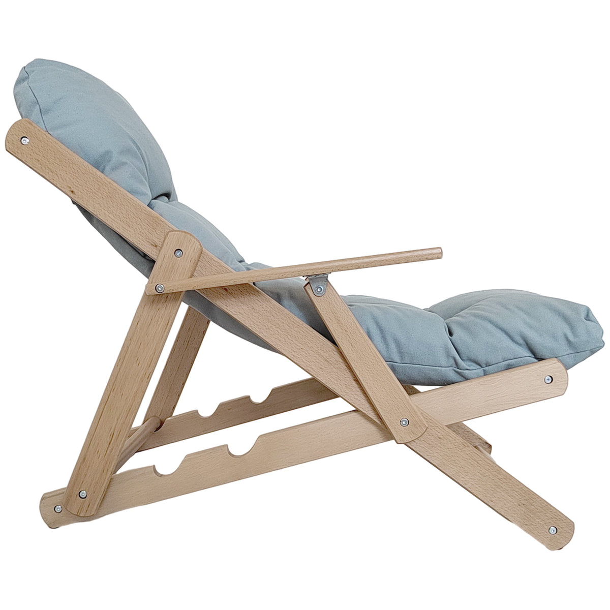 Fauteuil Chaise de Salon Pliable et inclinable en Bois Fauteuil Relax Confortable avec Coussin capitonné épais-9