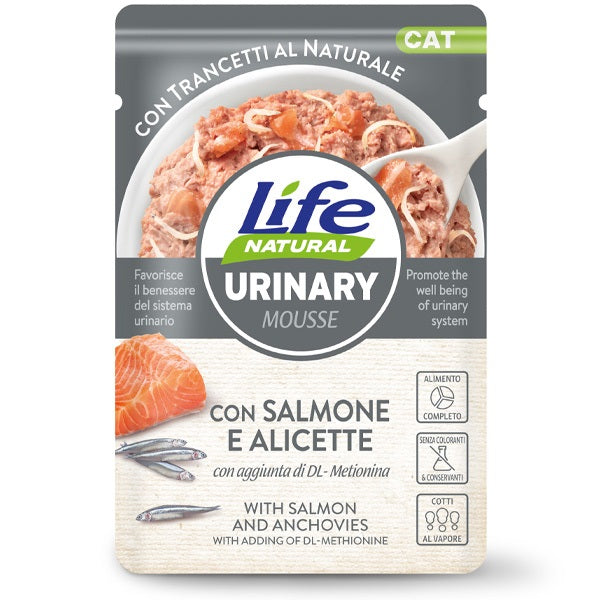 LIFE CAT NATURAL MOUSSE URINARY SALMONE & ALICETTE 70 GR.
