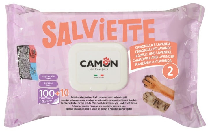 CAMON SALVIETTE DETERGENTI LAVANDA & CAMOMILLA 110 PZ.