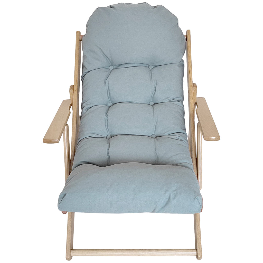 Fauteuil Chaise de Salon Pliable et inclinable en Bois Fauteuil Relax Confortable avec Coussin capitonné épais-8