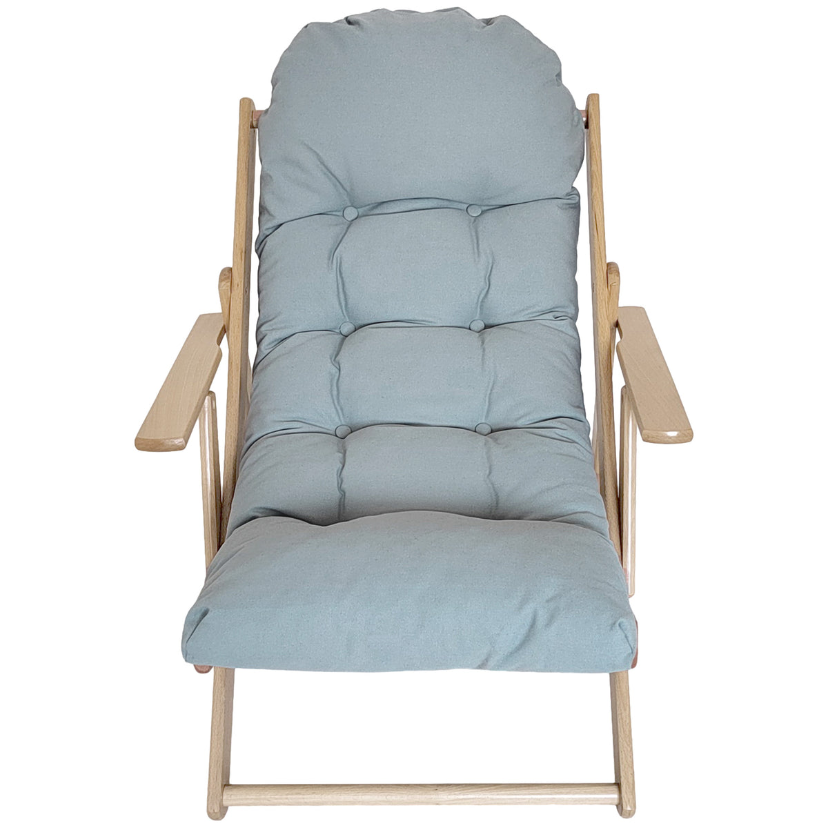 Fauteuil Chaise de Salon Pliable et inclinable en Bois Fauteuil Relax Confortable avec Coussin capitonné épais-8