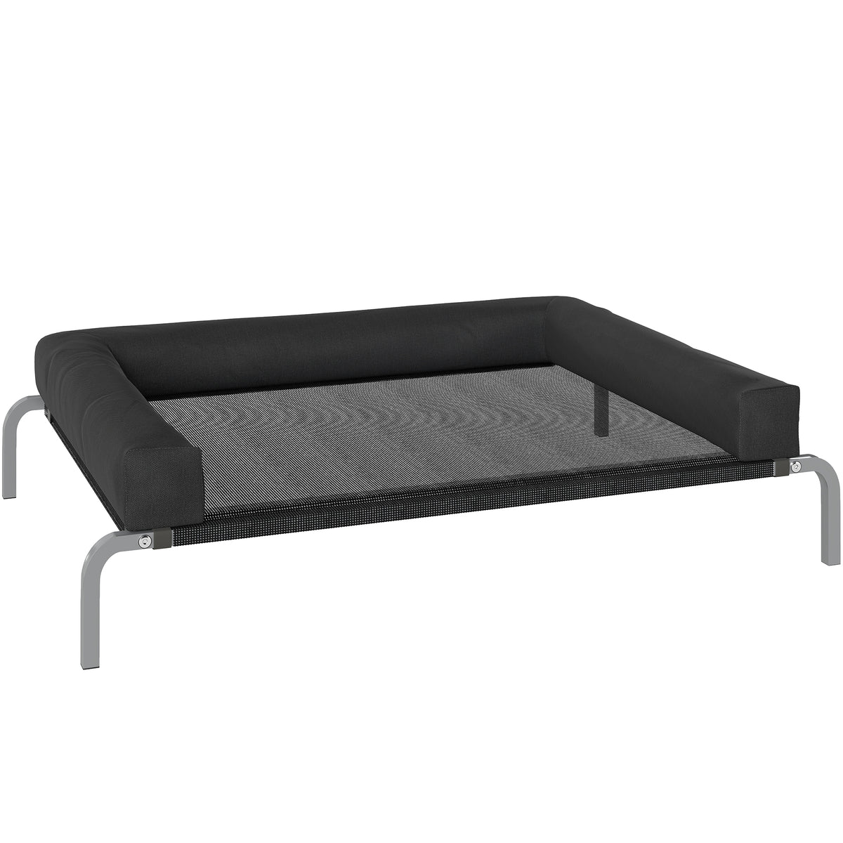 Lit surélevé pour chien rafraichissant, lit de camp pour chiens intérieur extérieur portable, 110 x 75 x 30 cm, noir-0