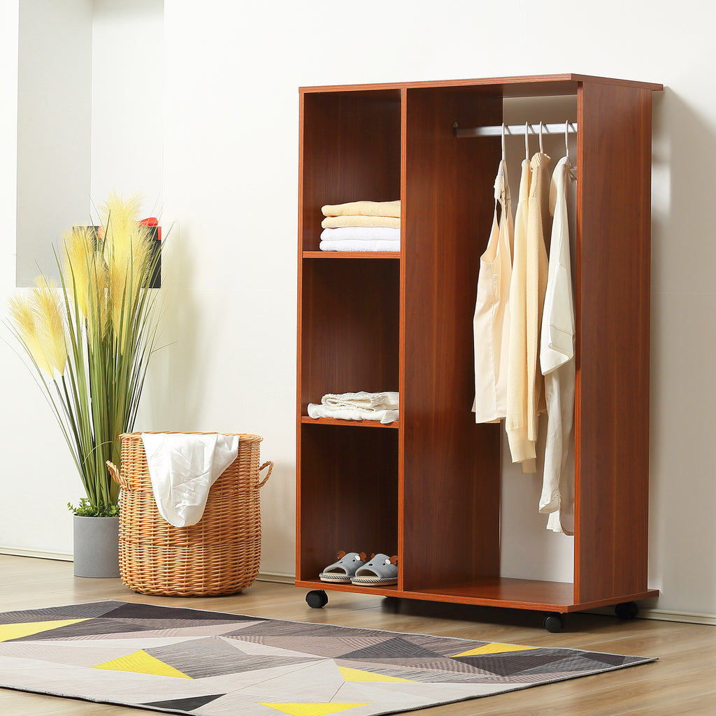 Armoire penderie Armoire de Rangement Mobile Panneaux de Particules Coloris Noyer-1