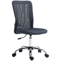 Chaise de bureau ergonomique hauteur réglable piètement chromé pivotant 360° revêtement maille gris foncé-0