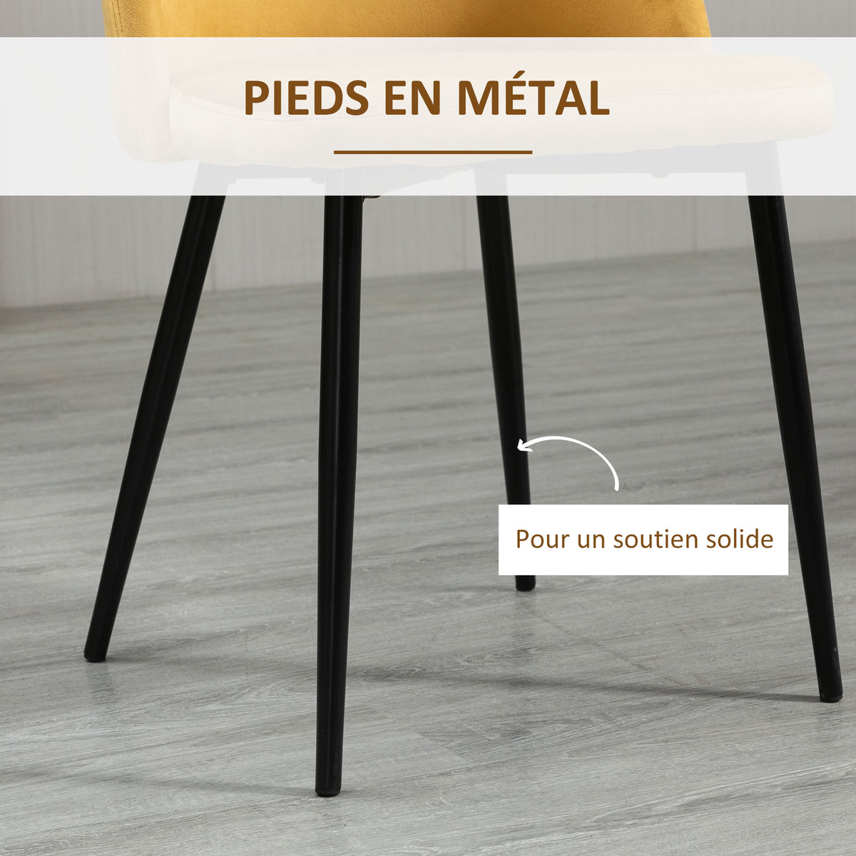 Lot de 4 chaises salle à manger chaise de cuisine scandinave chaise en velours rembourrée avec pieds effilés en métal, pour salon, salle à manger, multicolore-5