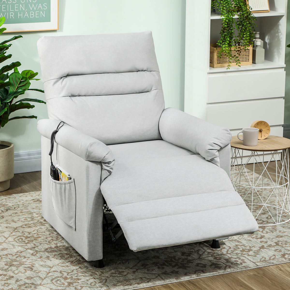 Fauteuil relax électrique massant et chauffant, fauteuil inclinable, repose-pieds, moteur silencieux, 82x99x106cm, gris-9