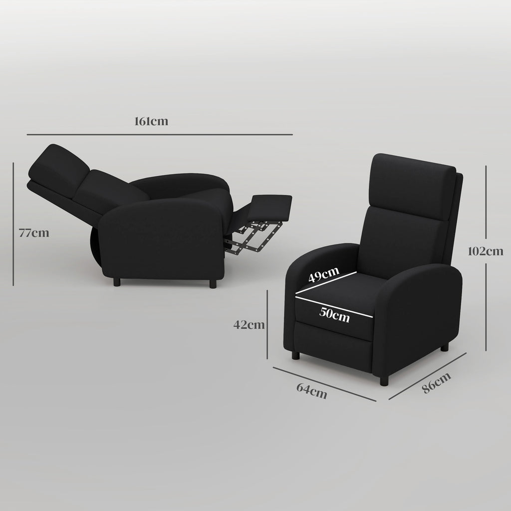 Fauteuil relax fauteuil inclinable salon fauteuil de relaxation - dossier réglable jusqu'à 160° repose-pieds intégré-2