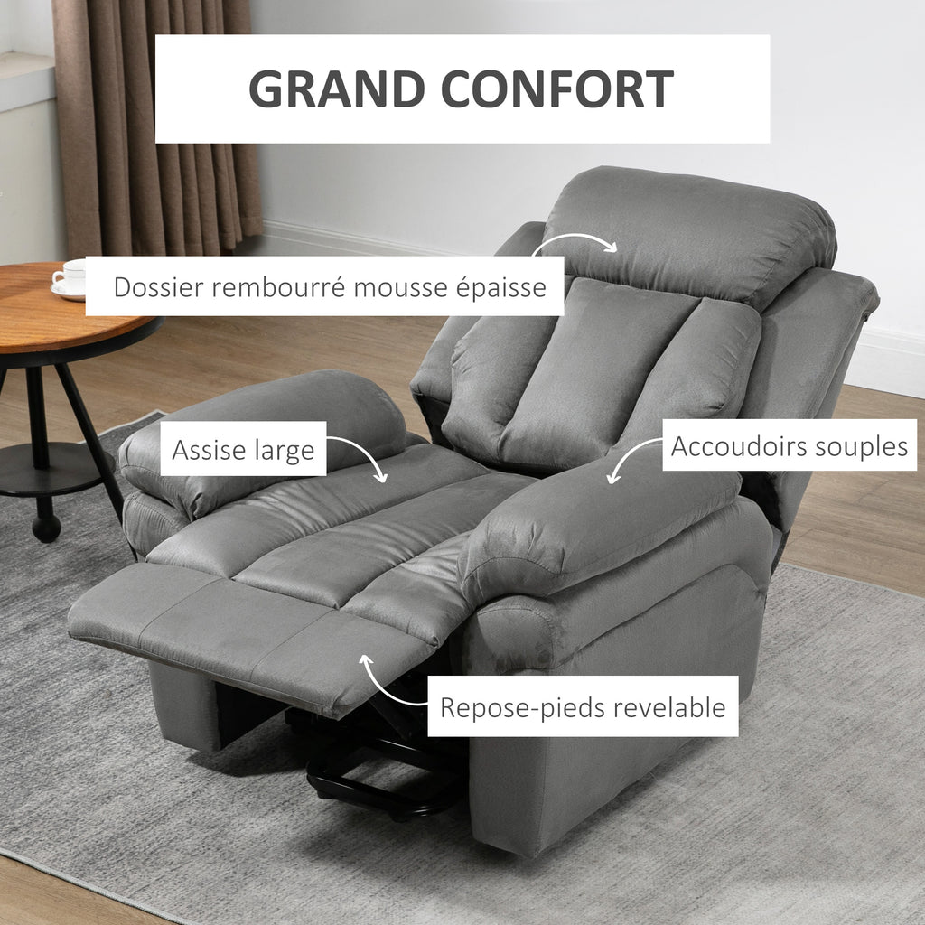 Fauteuil de Relaxation électrique Fauteuil releveur inclinable avec Repose-Pied Ajustable gris-6