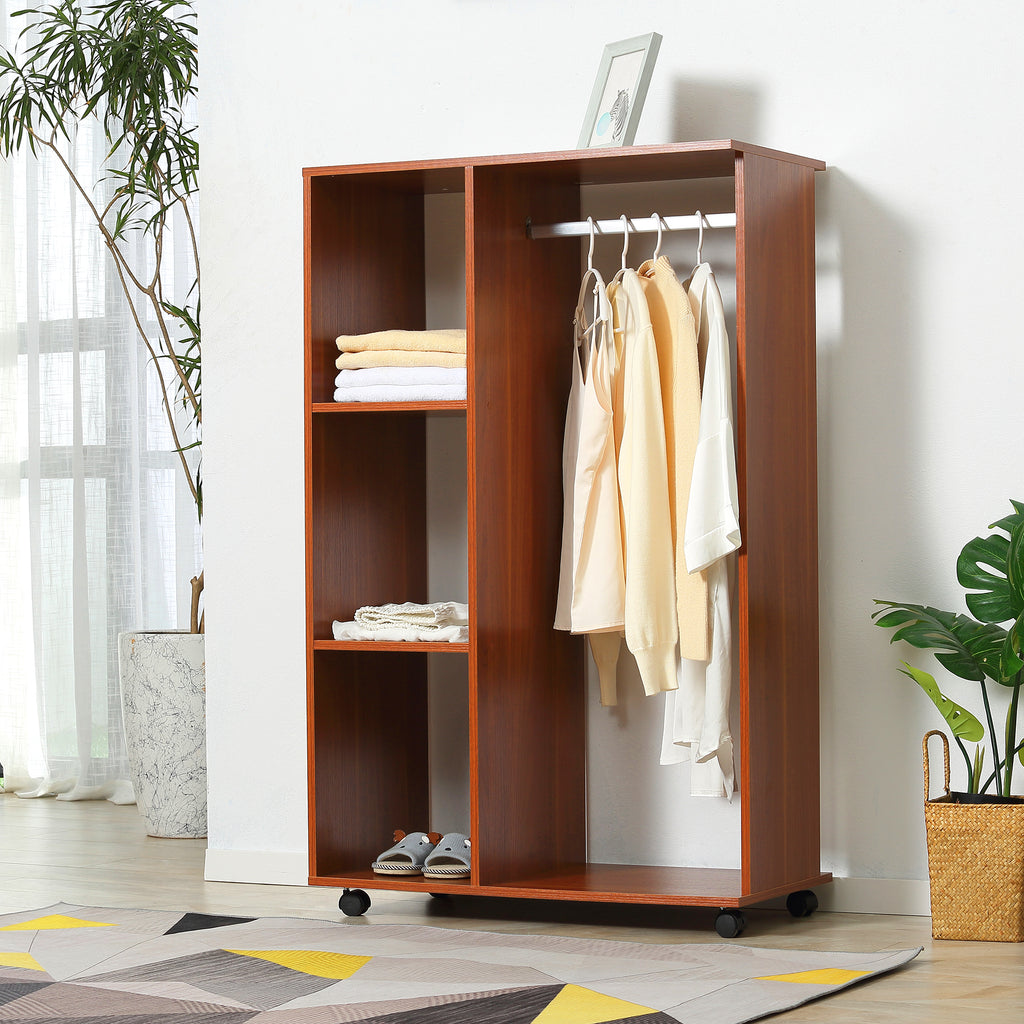 Armoire penderie Armoire de Rangement Mobile Panneaux de Particules Coloris Noyer-9