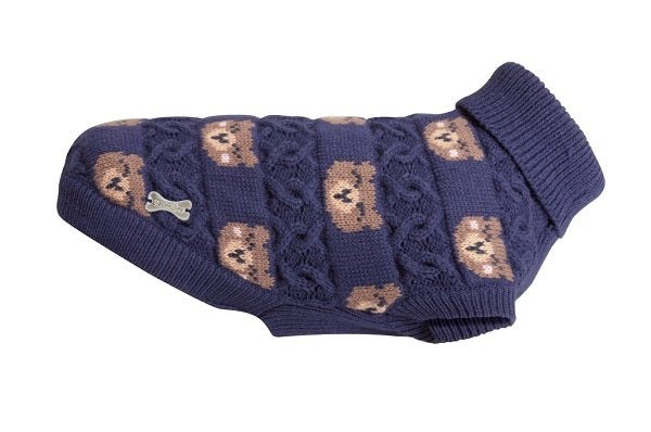 CAMON BRUNO BLU MAGLIONCINO IN FILATO ACRILICO 24 CM.