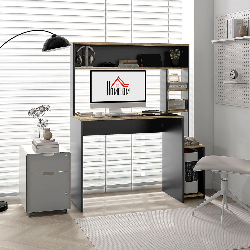 Bureau multi-rangements avec étagères, support pour unité centrale, grand bureau, 114L x 45l x 138H cm-9