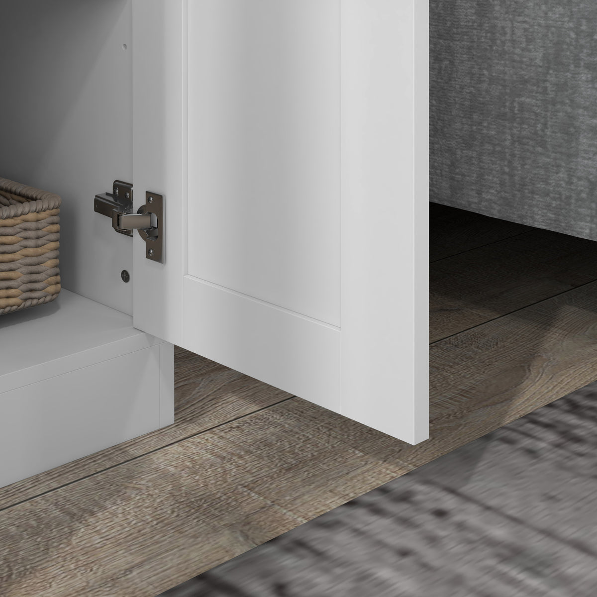 Armoire 2 portes meuble de rangement avec 5 étagères, style contemporain, 60L x 36,5l x 175H-8