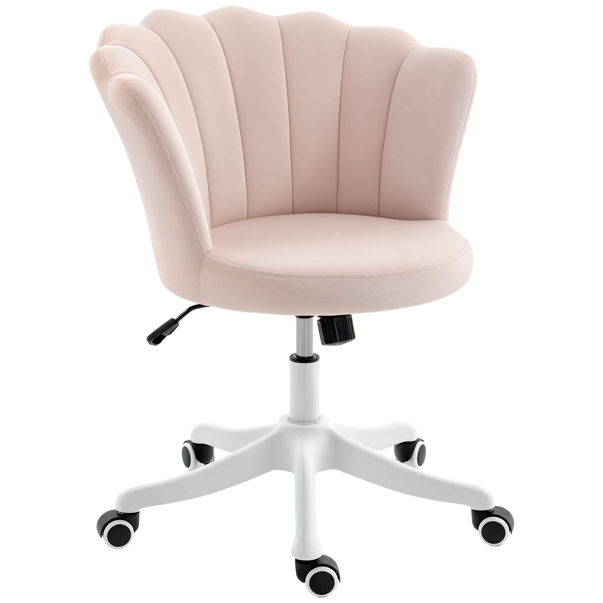 Chaise bureau en velours, chaise coiffeuse avec dossier en pétale, hauteur réglable, 69 x 64 x 80-90 cm, rose-0