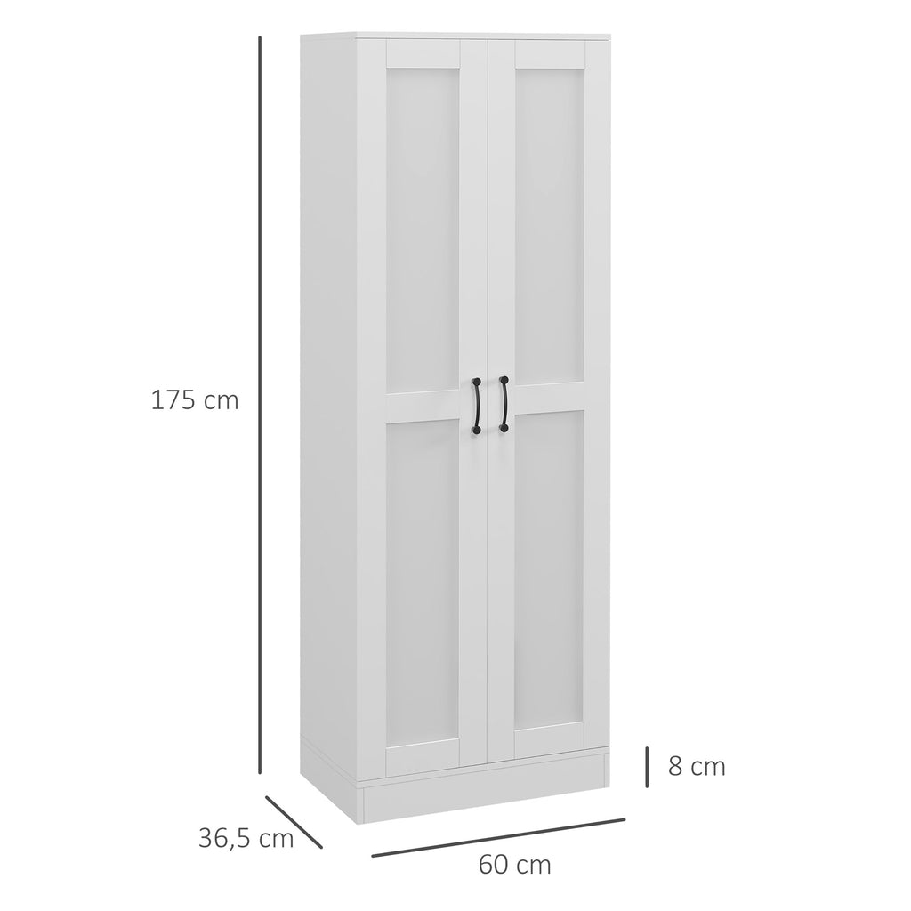 Armoire 2 portes meuble de rangement avec 5 étagères, style contemporain, 60L x 36,5l x 175H-2