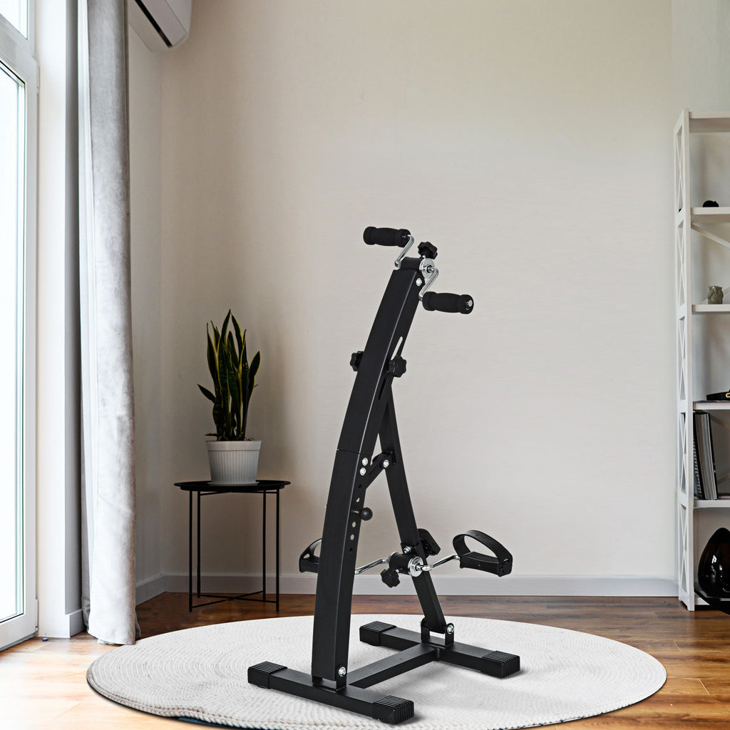 Vélo d'appartement pédalier rééducation bras jambes 40L x 42,5l x 100H cm hauteur guidon réglable noir-9