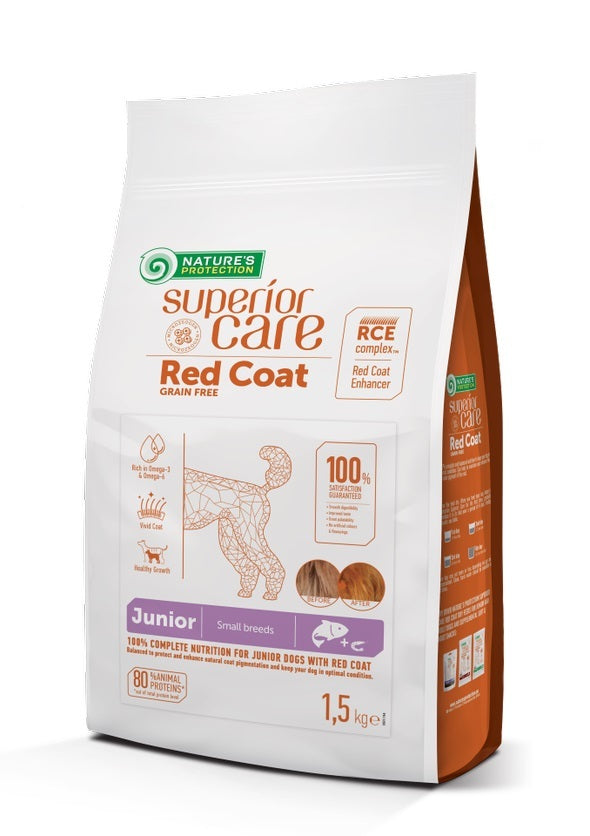 NATURE'S PROTECTION RED COAT GRAIN FREE JUNIOR ALL BREEDS SALMONE 1,5 KG.