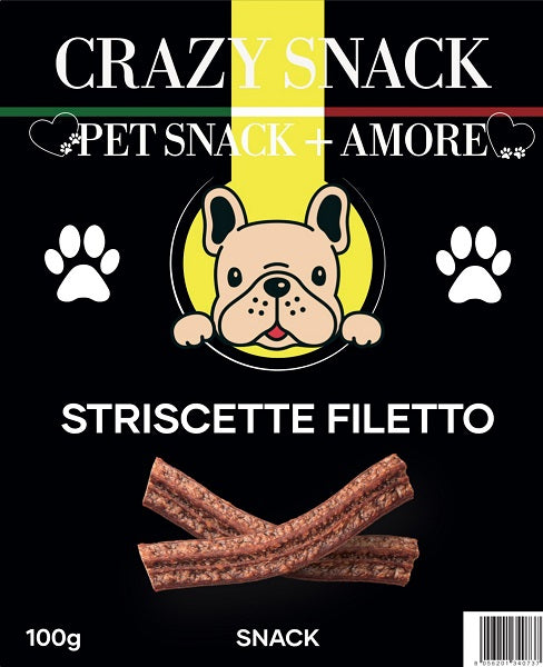 CRAZY SNACK DOG STRISCETTE FILETTO 100 GR. (PET SNACK + AMORE)