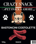 CRAZY SNACK DOG BASTONCINI COSTOLETTE 100 GR. (PET SNACK + AMORE)