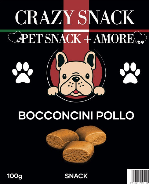 CRAZY SNACK DOG BOCCONCINI POLLO 100 GR. (PET SNACK + AMORE)