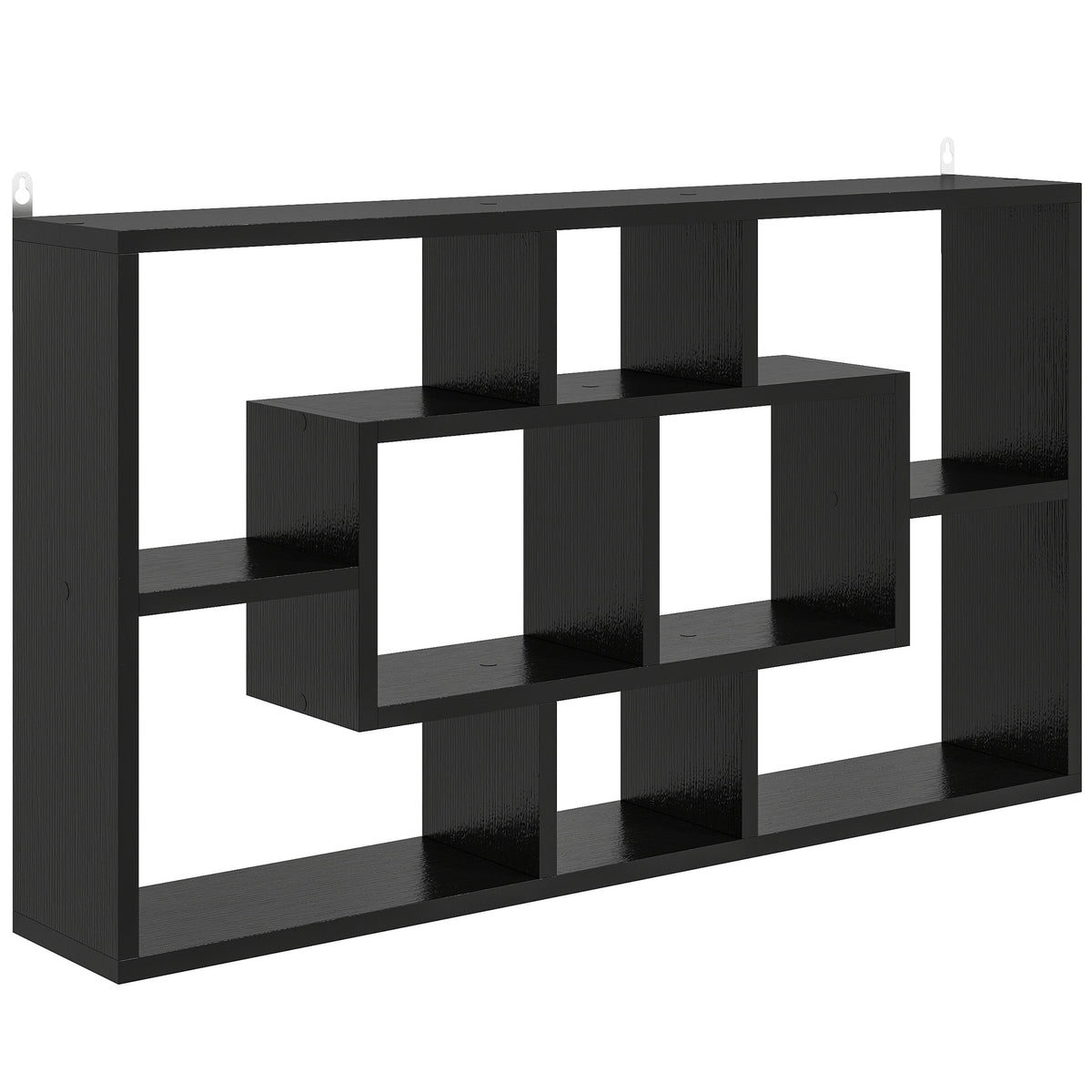 Étagère murale bibliothèque 8 cubes, meuble de rangement, design moderne, 85 x 14,5 x 47,5 cm, noir-0