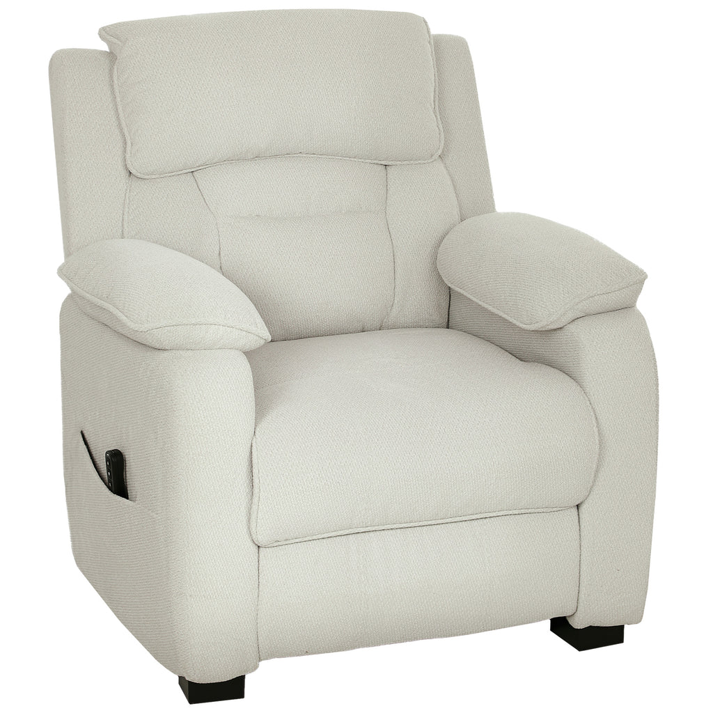 Fauteuil relax électrique fauteuil inclinable port USB repose-pieds poches latérales télécommande 86x90x103cm beige-0