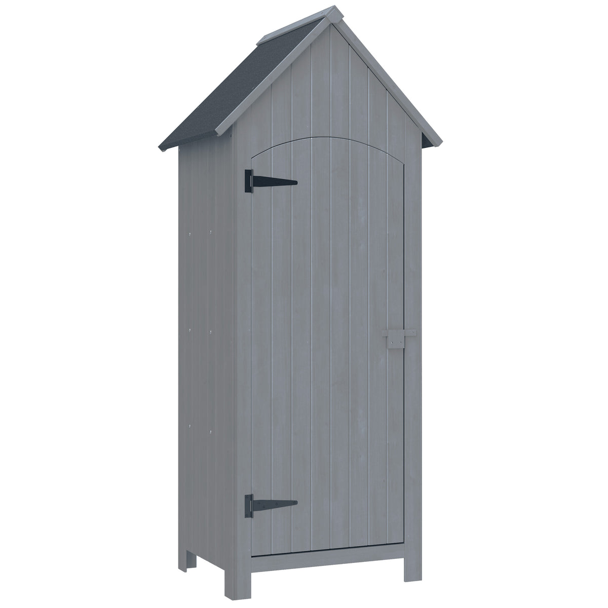 Armoire de jardin en bois Abri de jardin Armoire à outils Cabane en bois Toit bitumé Gris 77,5 x 54,2 x 179,5 cm-0