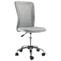 Chaise de Bureau Ergonomique, Fauteuil de Bureau, Hauteur Réglable, Piètement Chromé, Pivotant 360°, Revêtement Maille, Gris-0