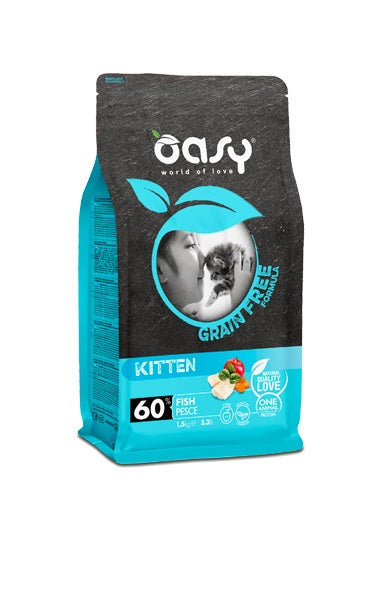 OASY CAT GRAIN FREE KITTEN PESCE 1,5 KG.