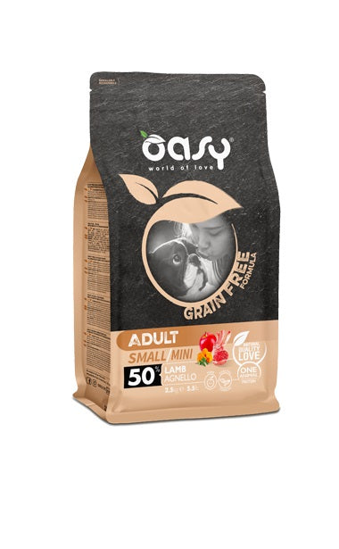 OASY DOG GRAIN FREE ADULT SMALL/MINI AGNELLO 2,5 KG.