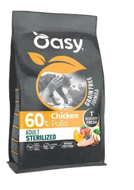 OASY CAT GRAIN FREE ADULT STERILISED POLLO 300GR.