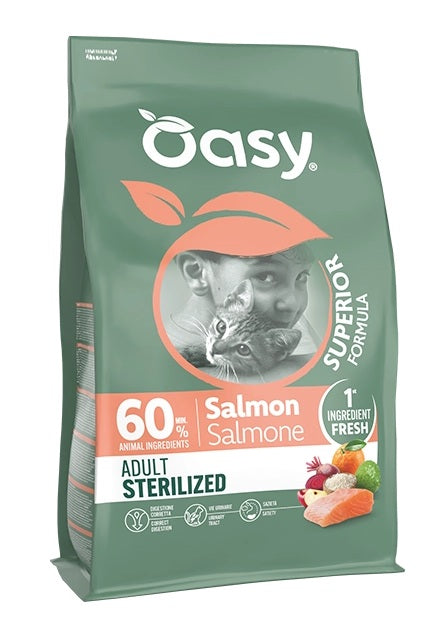 OASY CAT SUPERIOR ADULT STERILIZED SALMONE 6 KG.