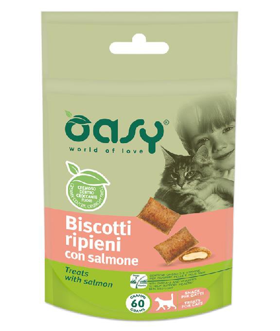 OASY CAT BISCOTTI RIPIENI CON SALMONE 60 GR.