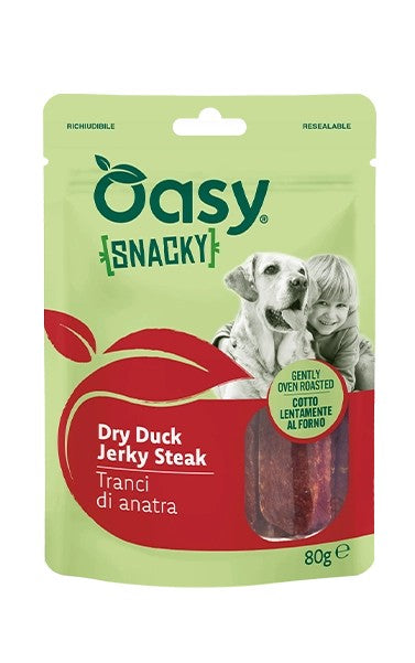 OASY DOG SNACK SNACKY TRANCI DI ANATRA 80 GR.
