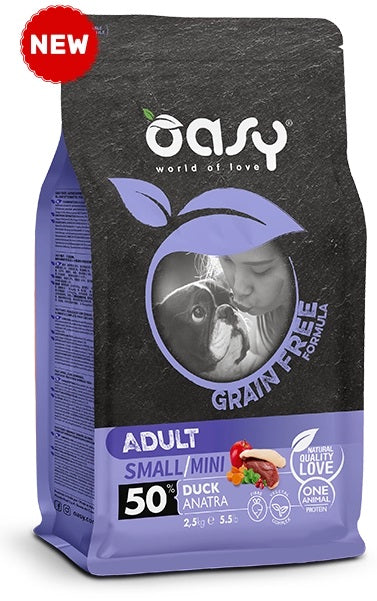 OASY DOG GRAIN FREE ADULT SMALL/MINI ANATRA 800 GR.