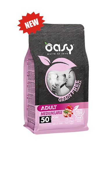 OASY DOG GRAIN FREE ADULT SMALL/MINI MAIALE 800 GR.