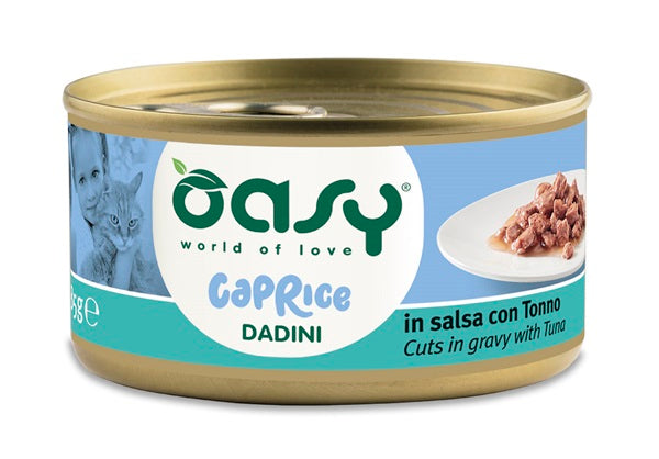 OASY CAT CAPRICE DADINI IN SALSA CON TONNO 85 GR.