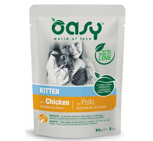 OASY CAT BOCCONCINI IN SALSA KITTEN TONNO 85 GR.