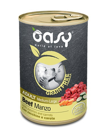 OASY DOG GRAIN FREE ADULT MEDIUM/LARGE MANZO 400 GR.