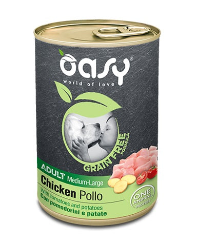 OASY DOG GRAIN FREE ADULT MEDIUM/LARGE POLLO 400 GR.