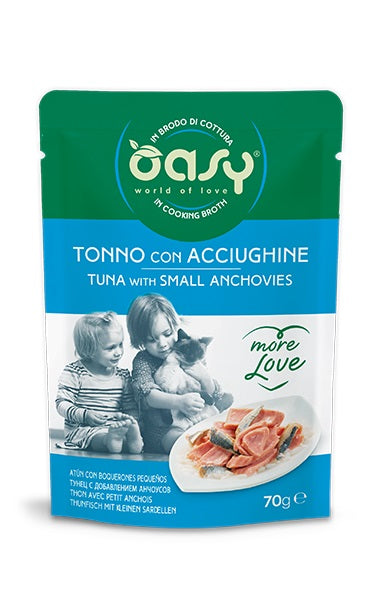 OASY MORE LOVE BRODO DI COTTURA TONNO & ACCIUGHINE BUSTA 70 GR.